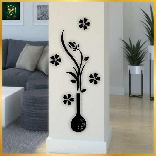 Elegant Flower Vase Wall Art – Acrylic Mirror Finish