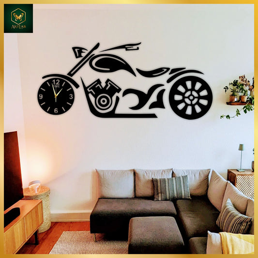 Motorcycle Wall Clock – Modern Acrylic Biker Design