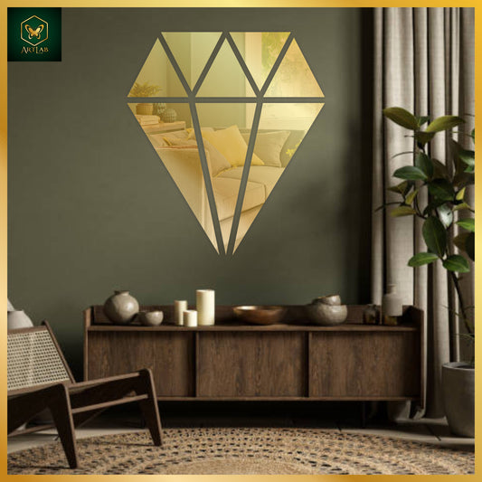 Diamond Shape Acrylic Mirror Wall Art