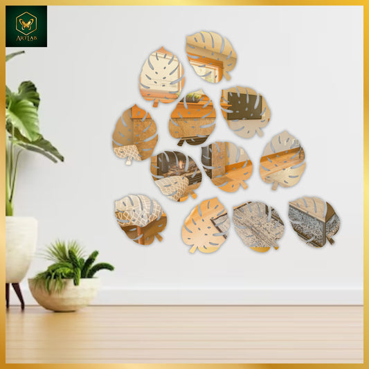 Leaf Mirror Wall Art Set – Nature Inspired Elegance