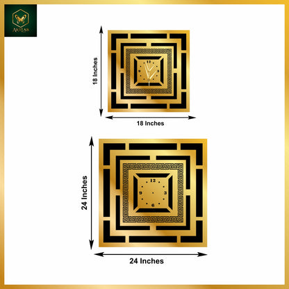 Luxury Square Maze Wall Clock – Modern Geometric Design