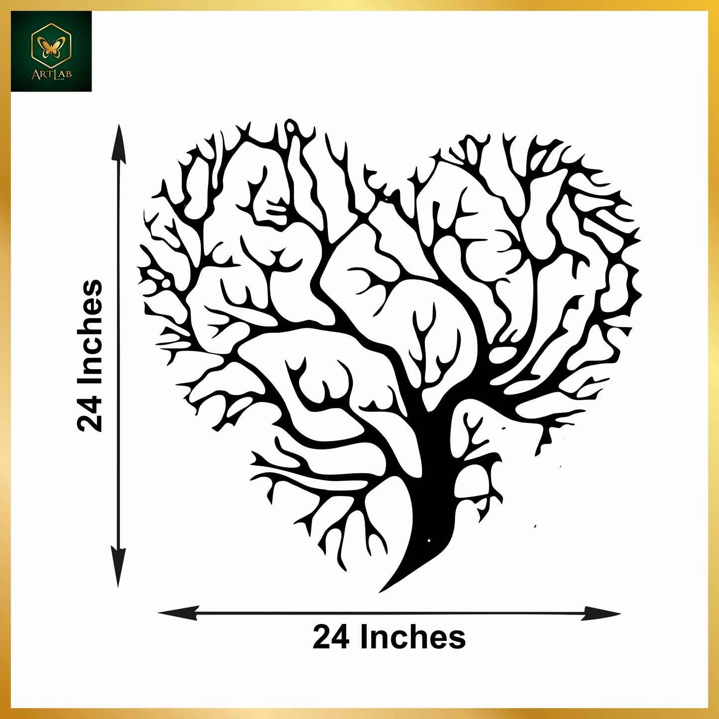 Heart Tree Wall Art – Acrylic Mirror Finish